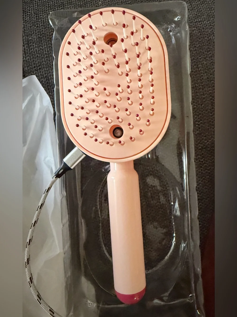 Electric Spray Retractable Air Cushion Comb - Pink